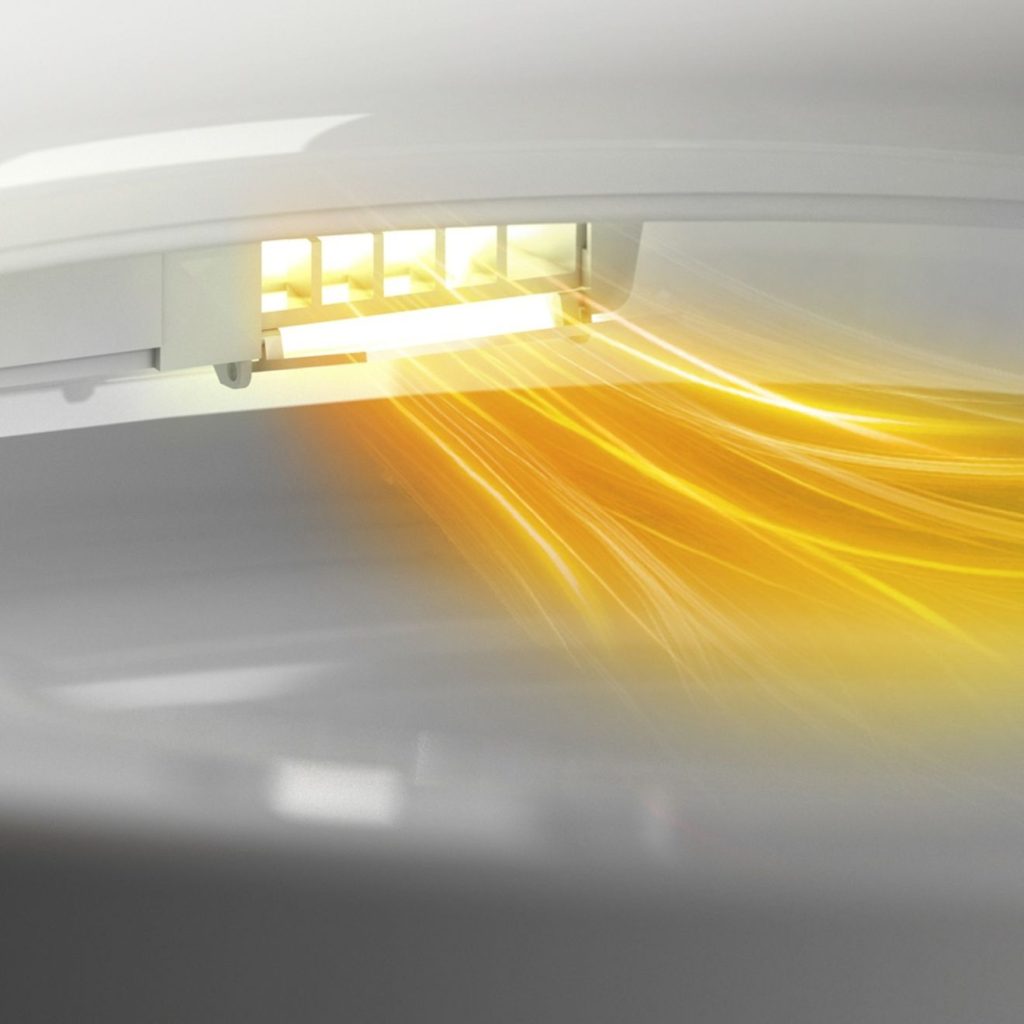 Smart toilet warm-air dryer airflow